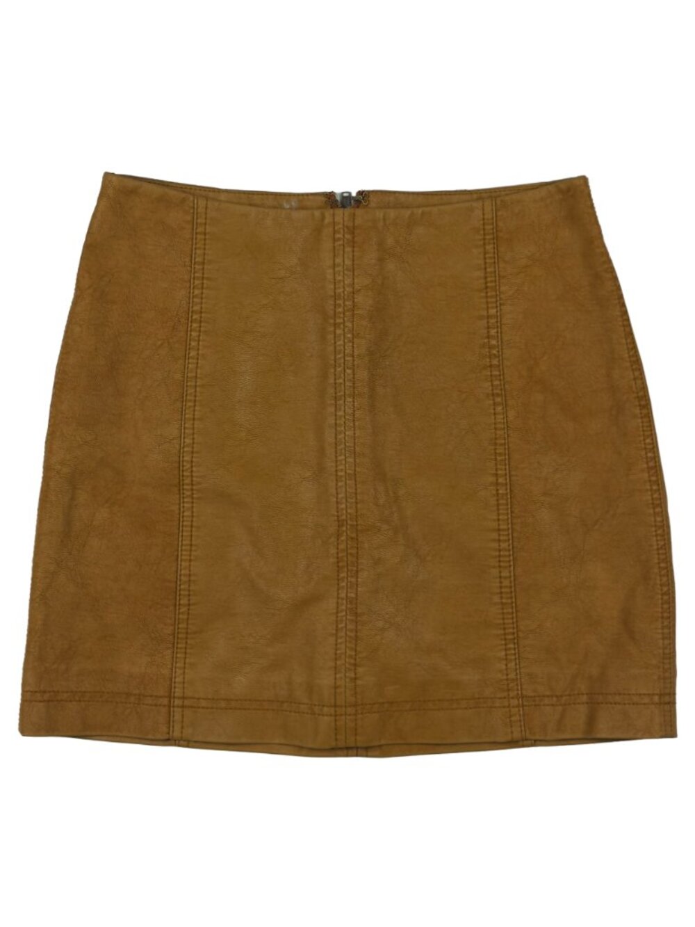 Free People Modern Femme Vegan Leather Mini Skirt 2 Brown - Picture 3 of 10